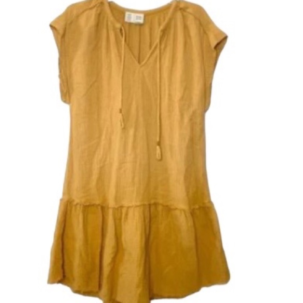 Anthropologie Saturday Sunday Lydia Ombré Mustard Tunic Dress Size Small